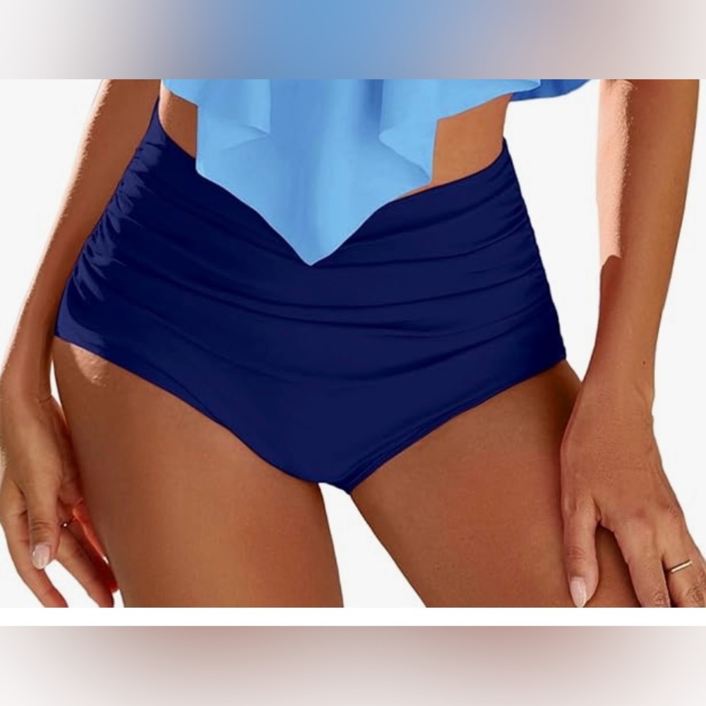 NWT  Edelqual High-Waisted Navy Blue Bikini Bottom